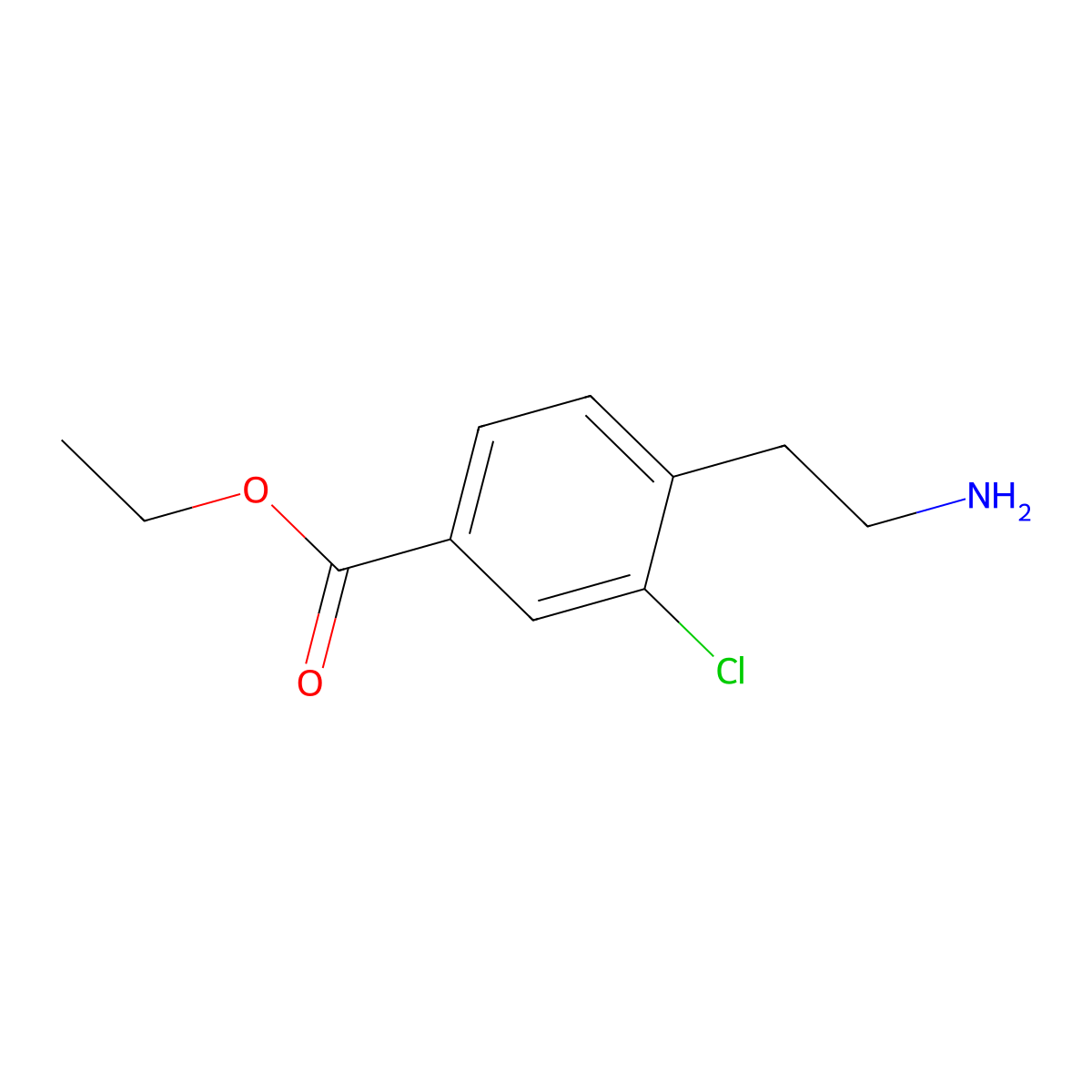 Ethyl 4-(2-aminoethyl)-3-chlorobenzoate molecular structure, CAS 2113566-90-6