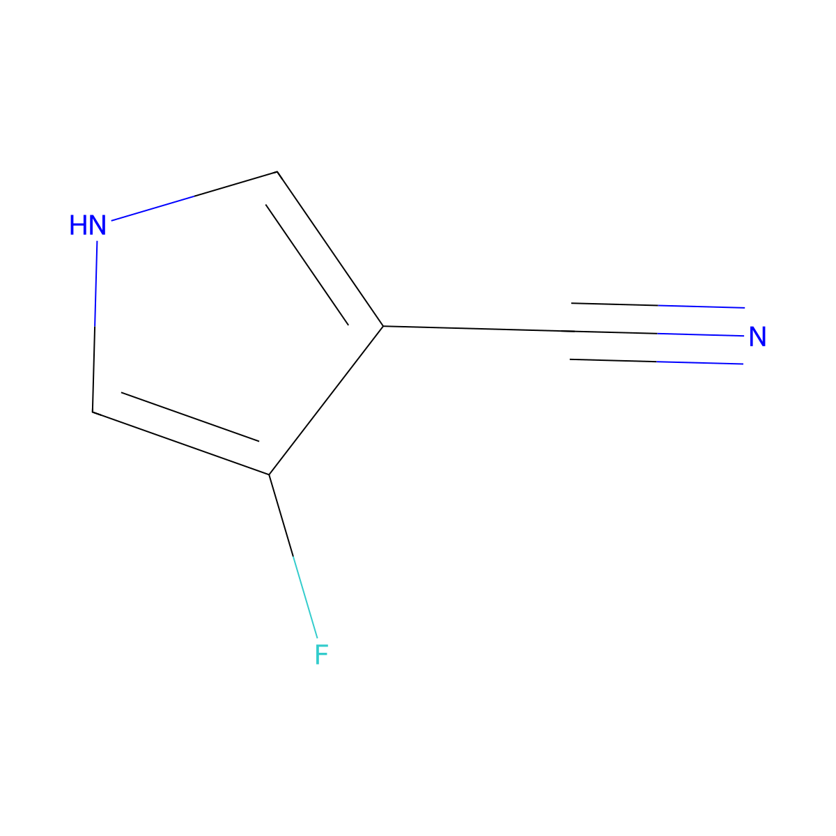 4-fluoro-1H-pyrrole-3-carbonitrile molecular structure, CAS 2113596-31-7