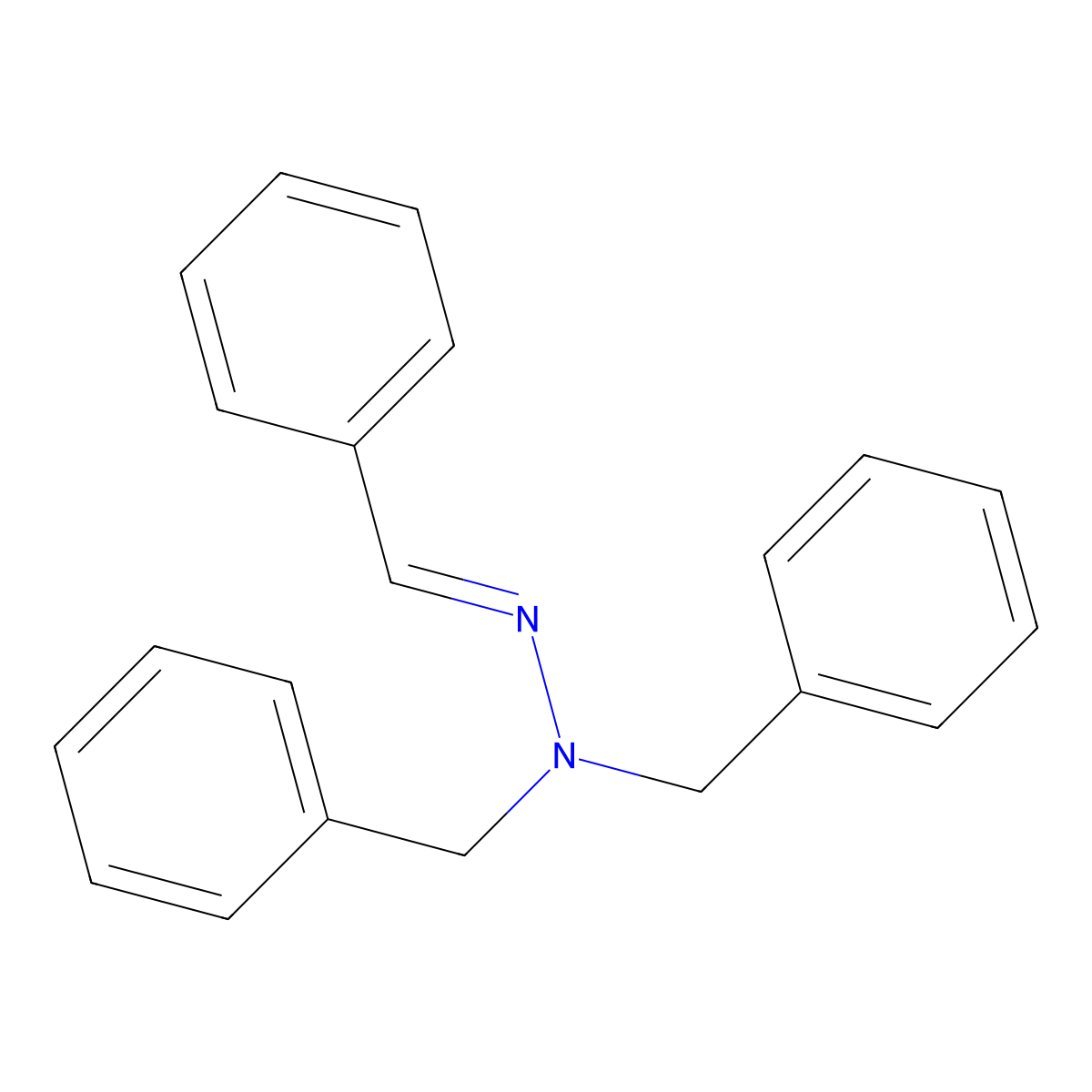 N-benzyl-N-(benzylideneamino)-1-phenylmethanamine molecular structure, CAS 21136-32-3