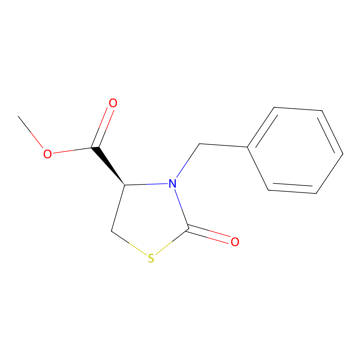 (R)-Methyl 3-benzyl-2-oxothiazolidine-4-carboxylate molecular structure, CAS 211360-98-4