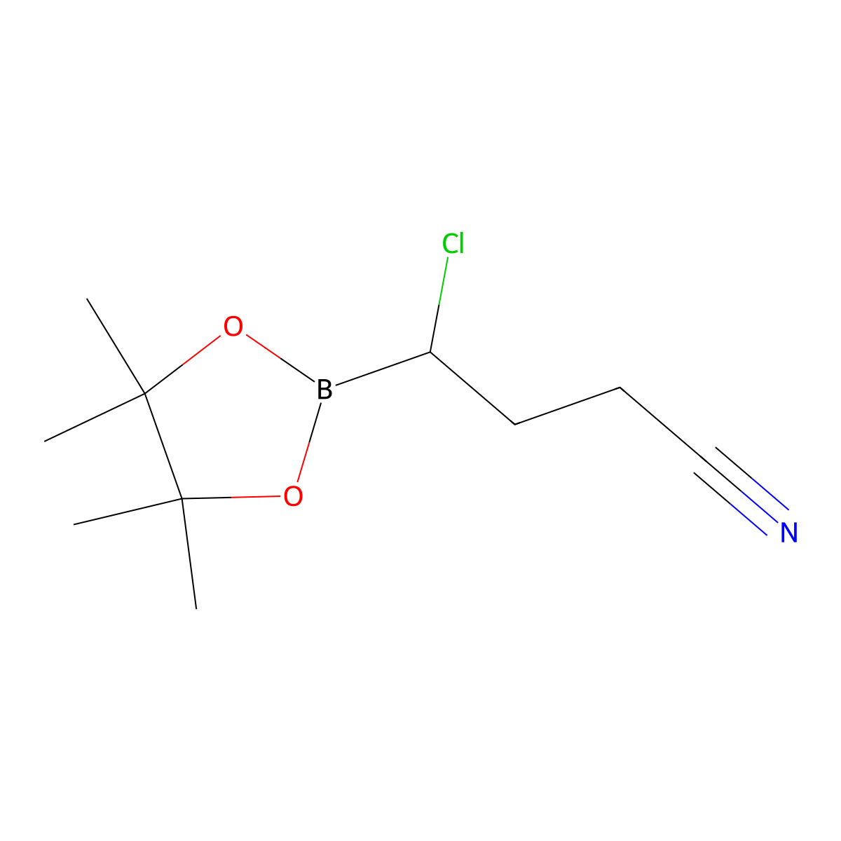 4-Chloro-4-(4,4,5,5-tetramethyl-1,3,2-dioxaborolan-2-yl)butanenitrile molecular structure, CAS 2113610-44-7
