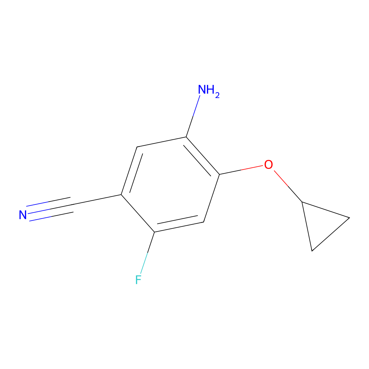 5-Amino-4-cyclopropoxy-2-fluorobenzonitrile molecular structure, CAS 2113624-20-5