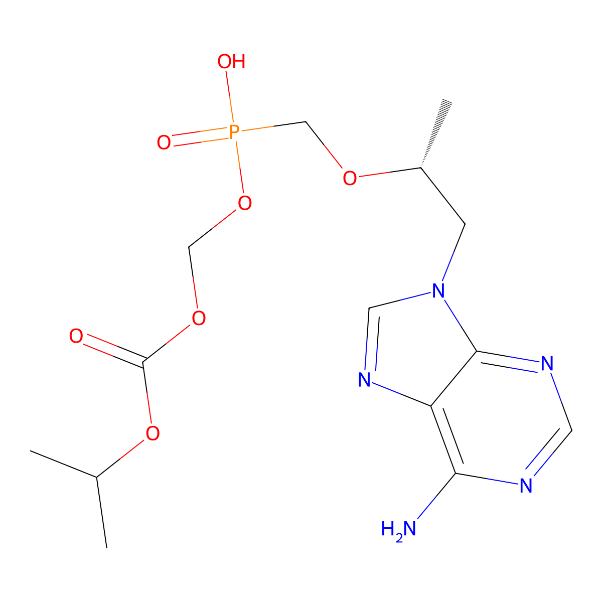 Tenofovir isoproxil monoester molecular structure, CAS 211364-69-1
