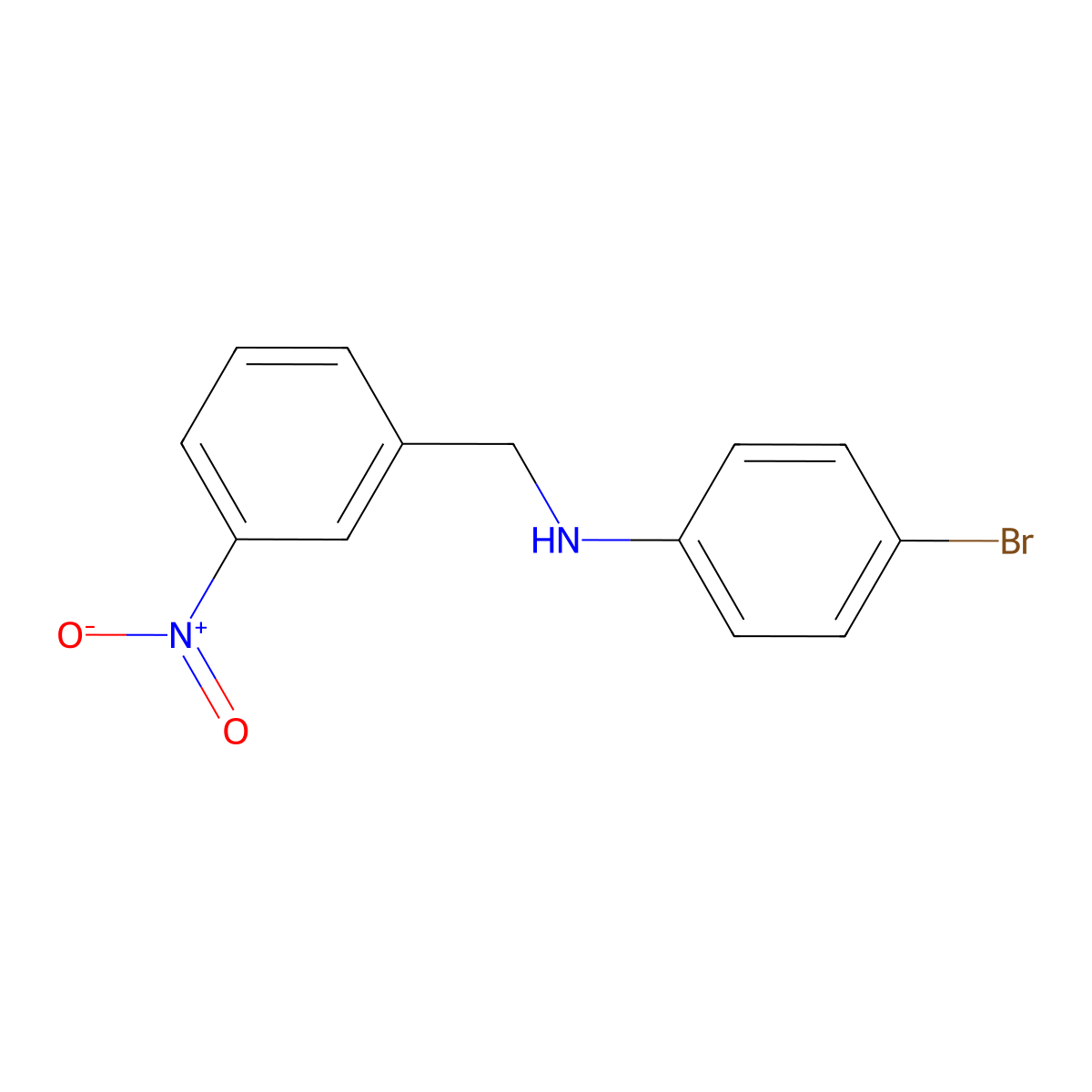 4-bromo-N-(3-nitrobenzyl)aniline molecular structure, CAS 211366-80-2