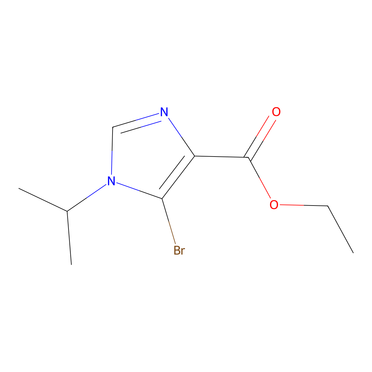 Ethyl 5-bromo-1-(propan-2-yl)-1H-imidazole-4-carboxylate molecular structure, CAS 2113668-54-3