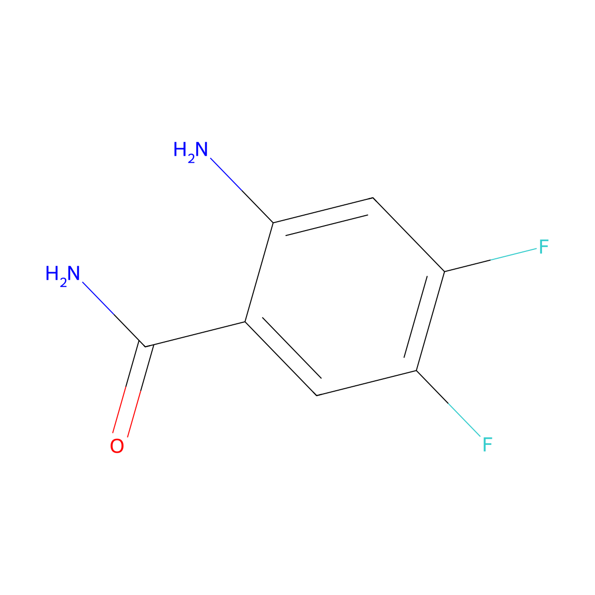 2-Amino-4,5-difluorobenzamide molecular structure, CAS 211374-80-0