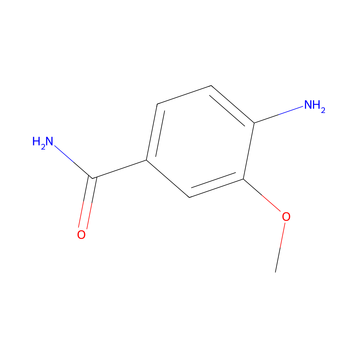 4-Amino-3-methoxybenzamide molecular structure, CAS 211374-82-2