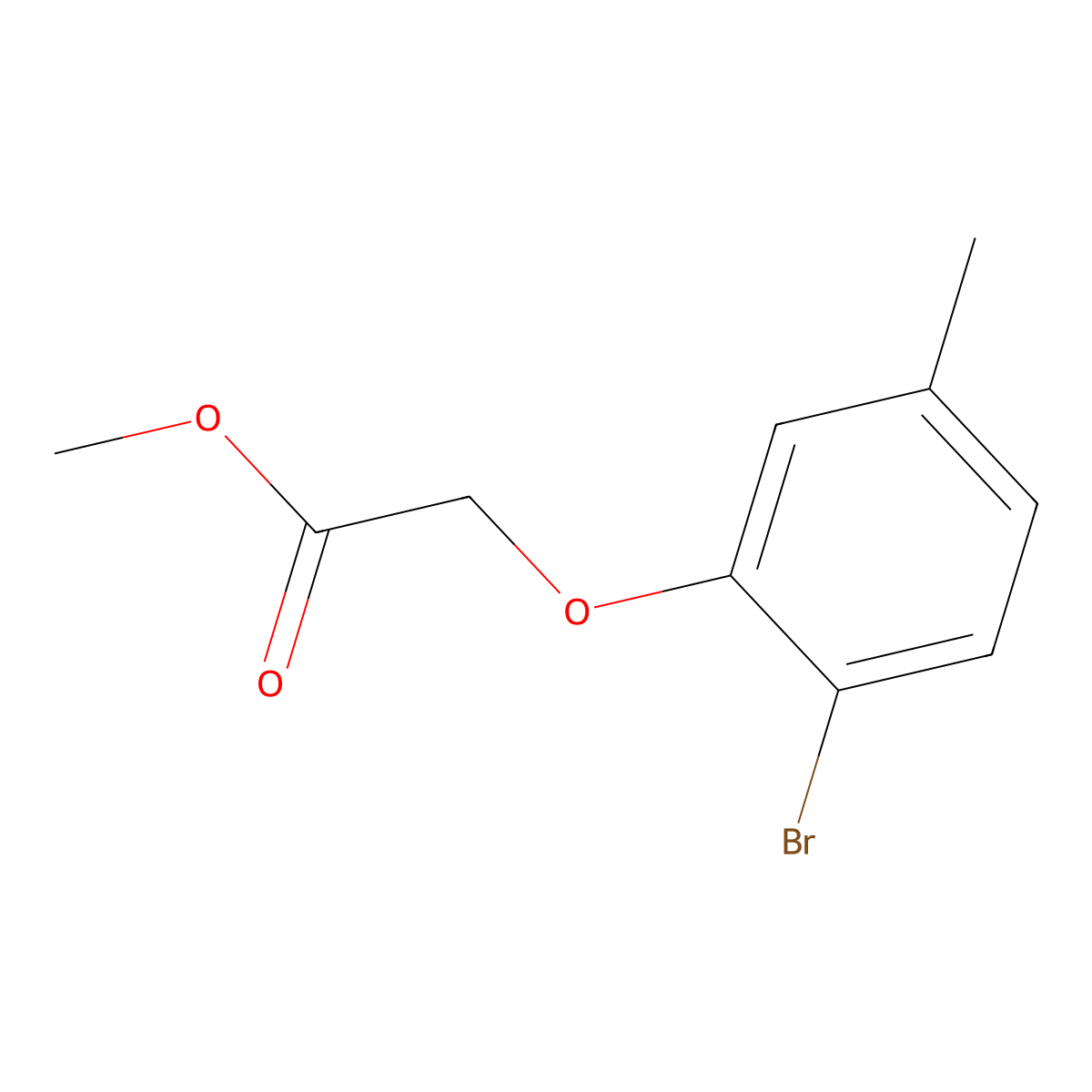 Methyl 2-(2-bromo-5-methylphenoxy)acetate molecular structure, CAS 2113777-08-3