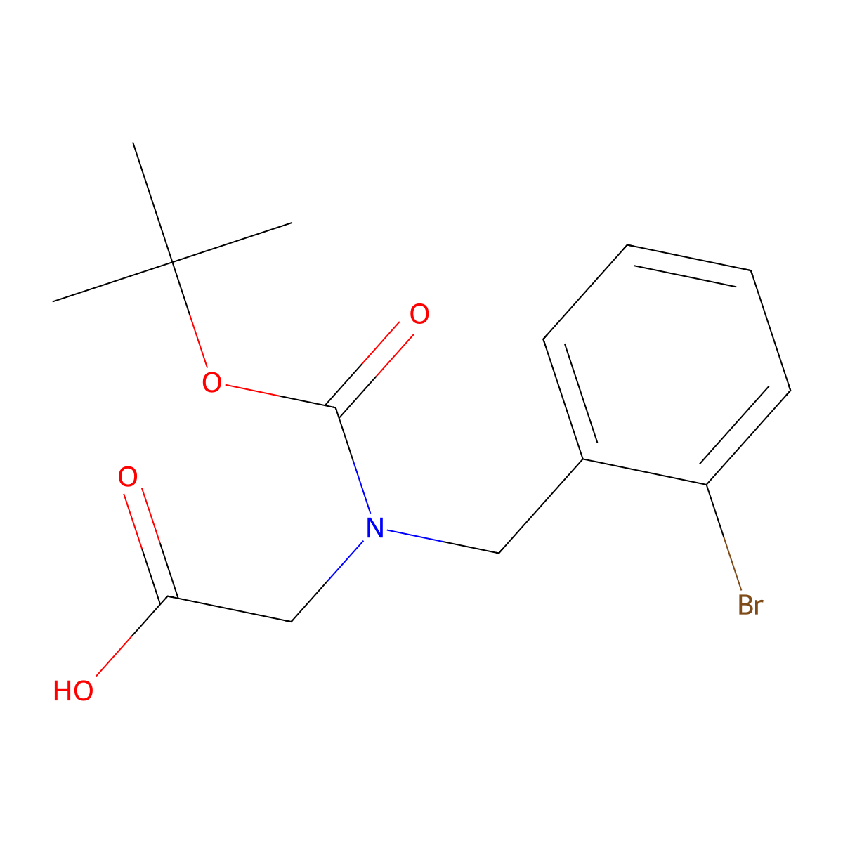 2-{[(2-Bromophenyl)methyl][(tert-butoxy)carbonyl]amino}acetic acid molecular structure, CAS 211378-91-5