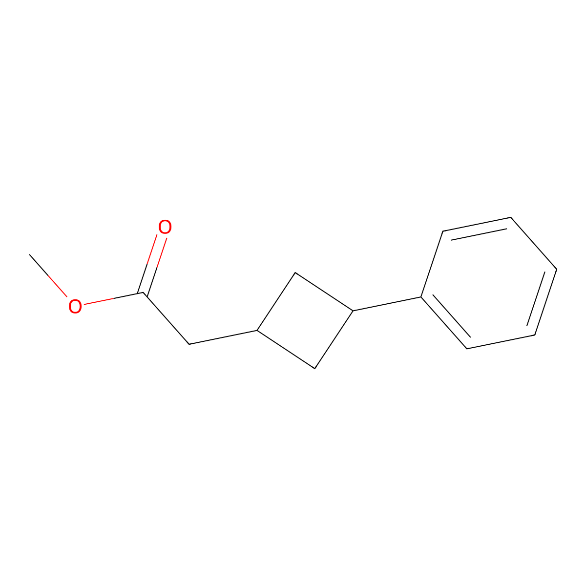 Methyl 2-(3-phenylcyclobutyl)acetate molecular structure, CAS 2113788-45-5