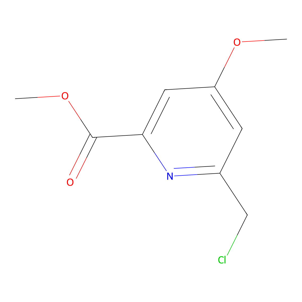 Methyl 6-(chloromethyl)-4-methoxypyridine-2-carboxylate molecular structure, CAS 211379-67-8