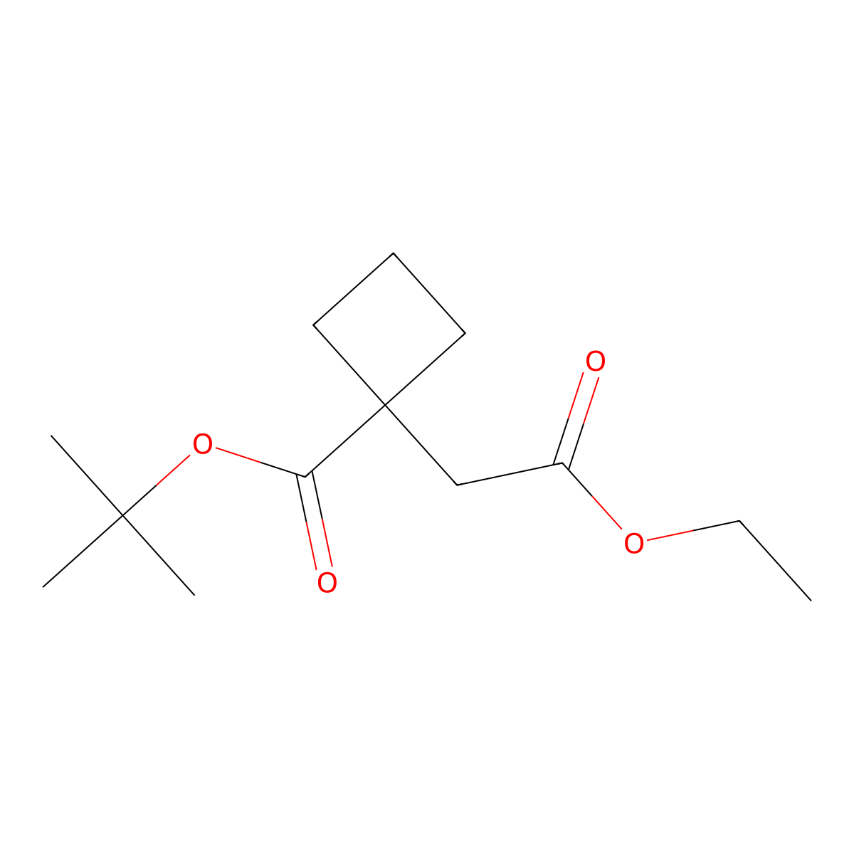 Ethyl 2-(1-(tert-butoxycarbonyl)cyclobutyl)acetate molecular structure, CAS 2113791-22-1