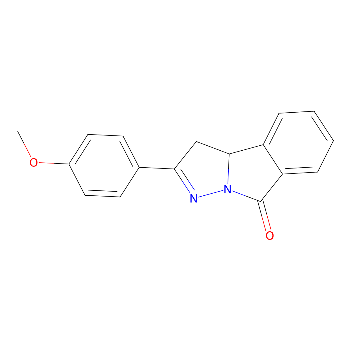 2-(4-Methoxyphenyl)-3,3a-dihydro-8H-pyrazolo[5,1-a]isoindol-8-one molecular structure, CAS 21138-13-6