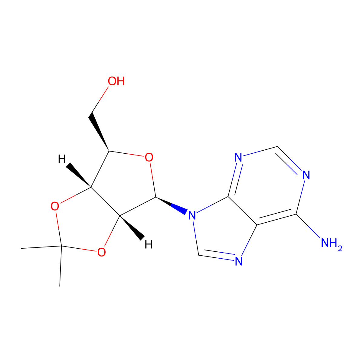 ((3aR,4R,6R,6aR)-6-(6-Amino-9H-purin-9-yl)-2,2-dimethyltetrahydrofuro[3,4-d][1,3]dioxol-4-yl)methanol molecular structure, CAS 21138-44-3