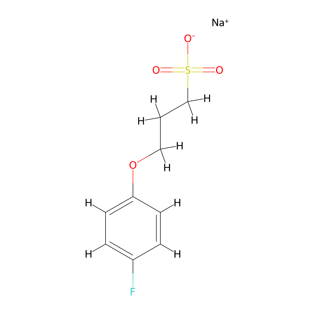 Sodium 3-(4-fluorophenoxy)propane-1-sulfonate molecular structure, CAS 211381-17-8