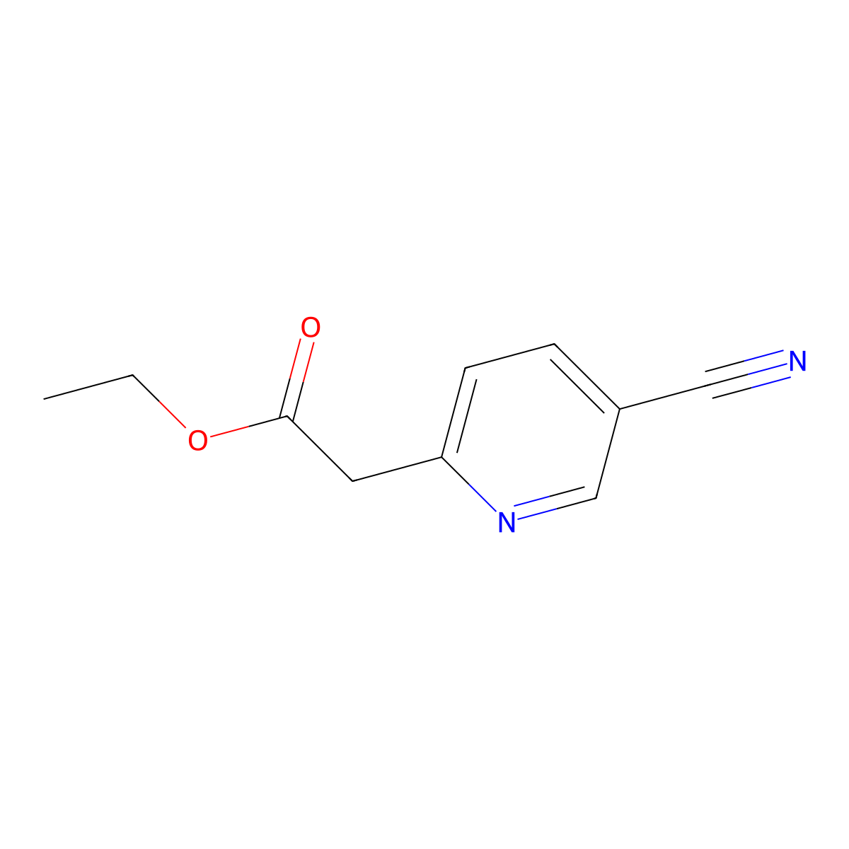 Ethyl 2-(5-cyanopyridin-2-yl)acetate molecular structure, CAS 2113812-63-6