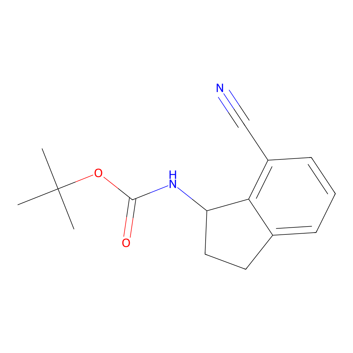 tert-butyl N-(7-cyano-2,3-dihydro-1H-inden-1-yl)carbamate molecular structure, CAS 2113815-34-0