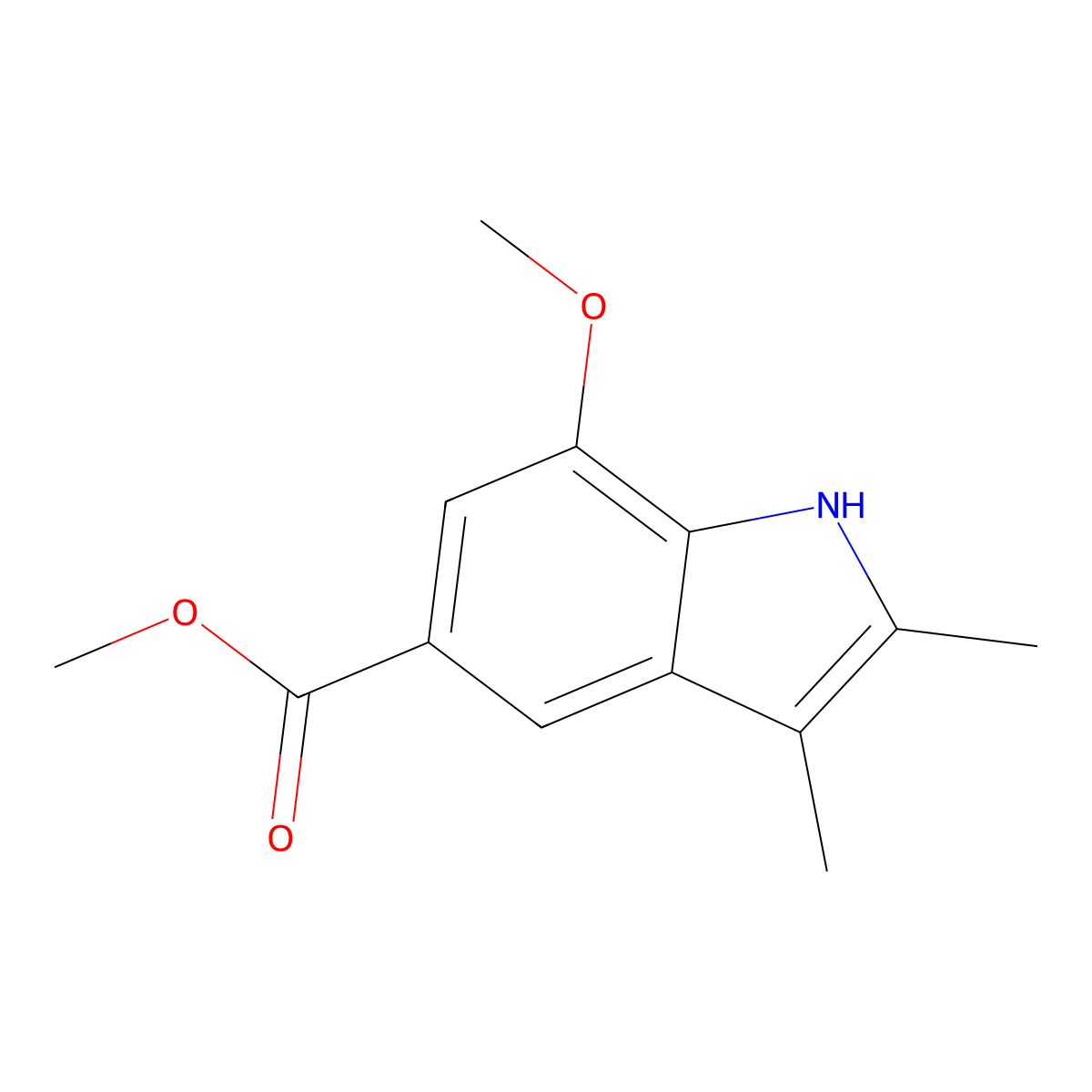 methyl 7-methoxy-2,3-dimethyl-1H-indole-5-carboxylate molecular structure, CAS 2113828-26-3