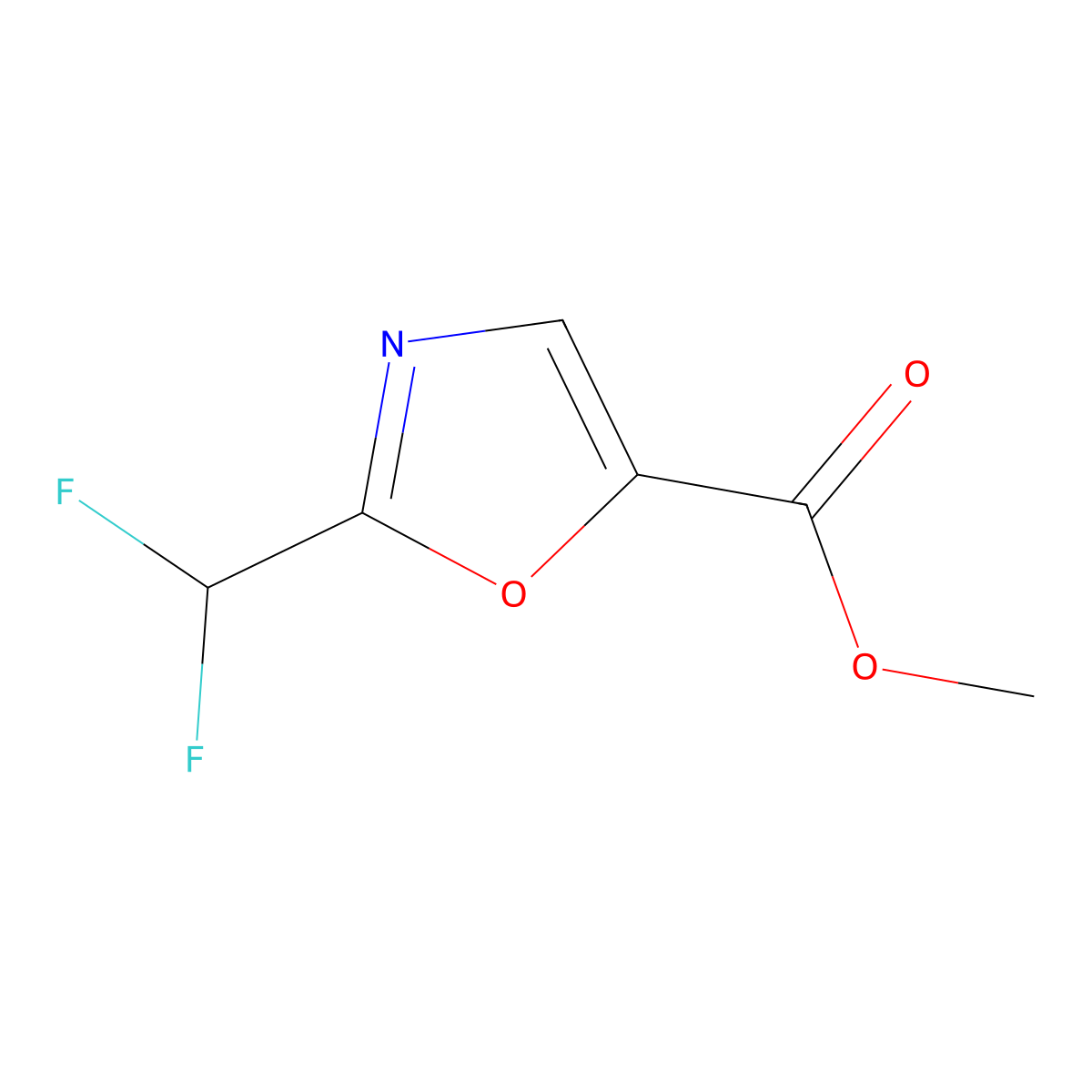 Methyl 2-(difluoromethyl)-1,3-oxazole-5-carboxylate molecular structure, CAS 2113854-68-3