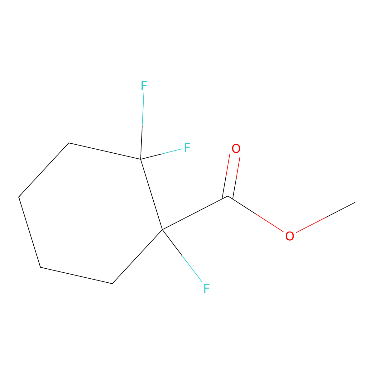 Methyl 1,2,2-trifluorocyclohexane-1-carboxylate molecular structure, CAS 2113856-39-4