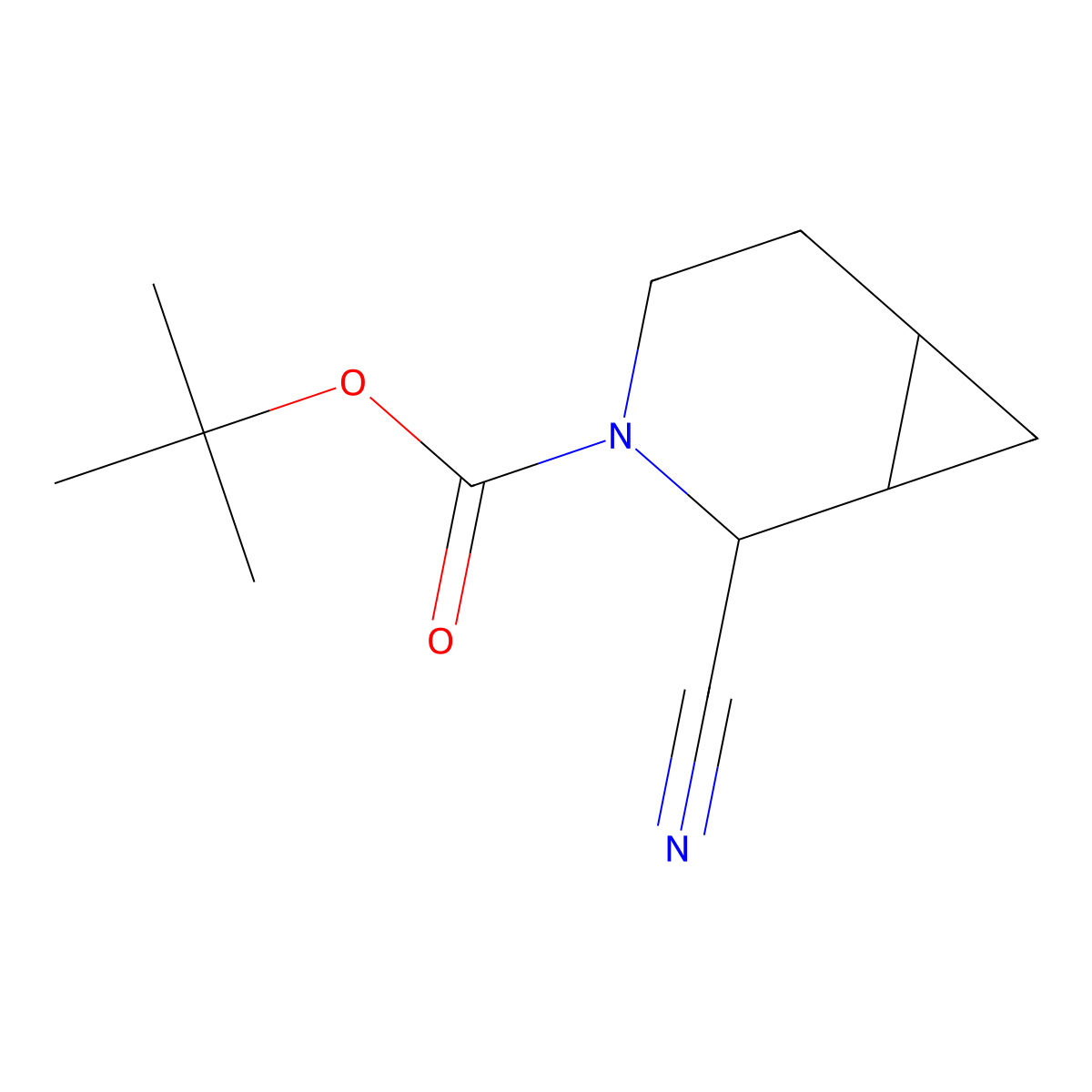 tert-Butyl 2-cyano-3-azabicyclo[4.1.0]heptane-3-carboxylate molecular structure, CAS 2113864-59-6