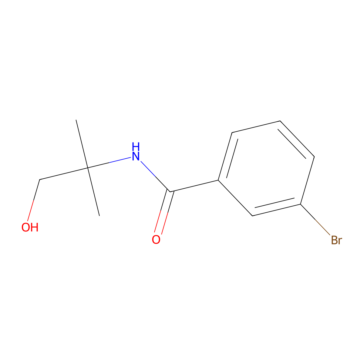 3-bromo-N-(1-hydroxy-2-methylpropan-2-yl)benzamide molecular structure, CAS 211388-38-4