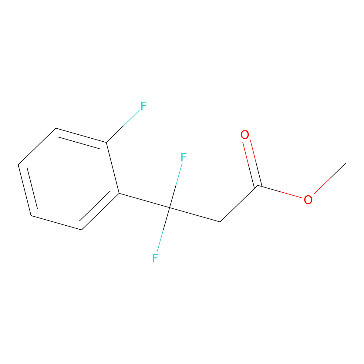 Methyl 3,3-difluoro-3-(2-fluorophenyl)propanoate molecular structure, CAS 2113891-27-1