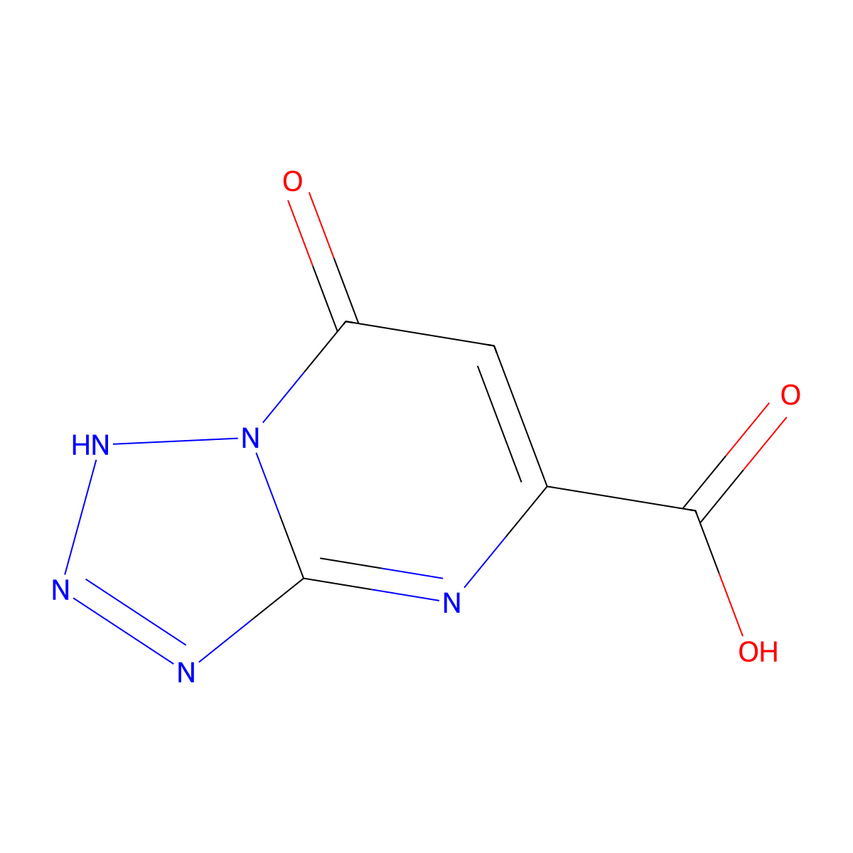 Tetrazolo[1,5-a]pyrimidine-5-carboxylic acid, 1,7-dihydro-7-oxo- molecular structure, CAS 21139-79-7