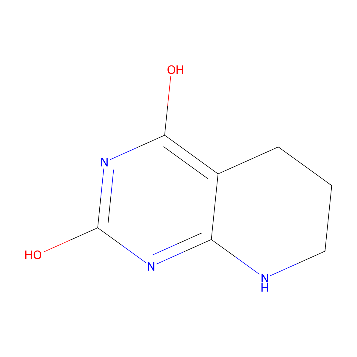 5,6,7,8-Tetrahydropyrido[2,3-d]pyrimidine-2,4-diol molecular structure, CAS 21139-92-4