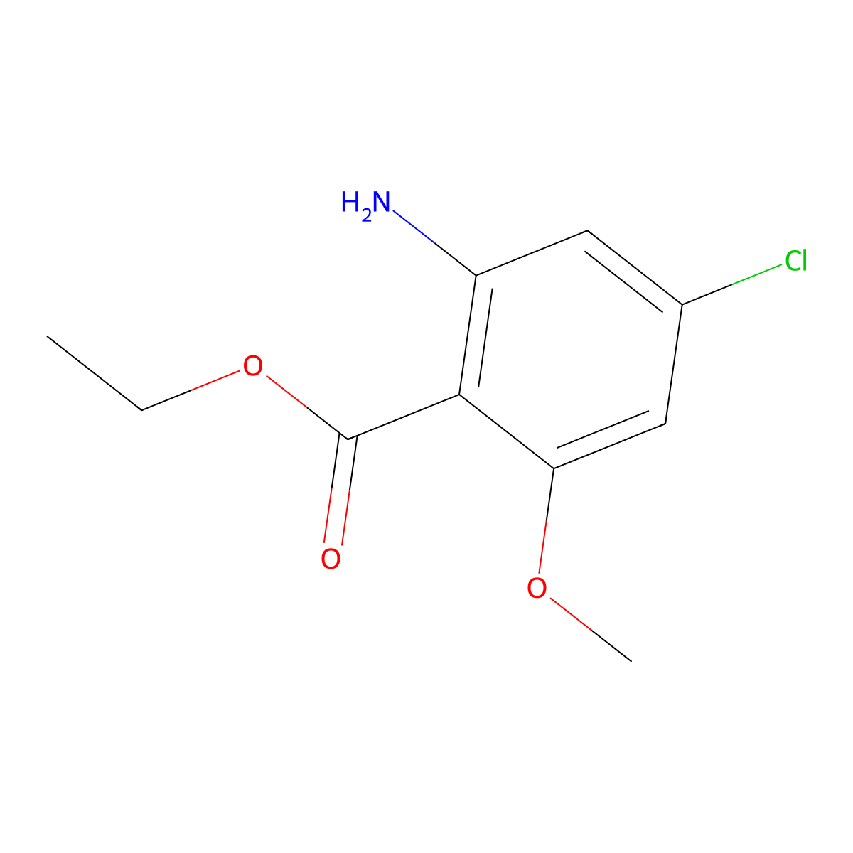 Ethyl 2-amino-4-chloro-6-methoxybenzoate molecular structure, CAS 2113925-71-4
