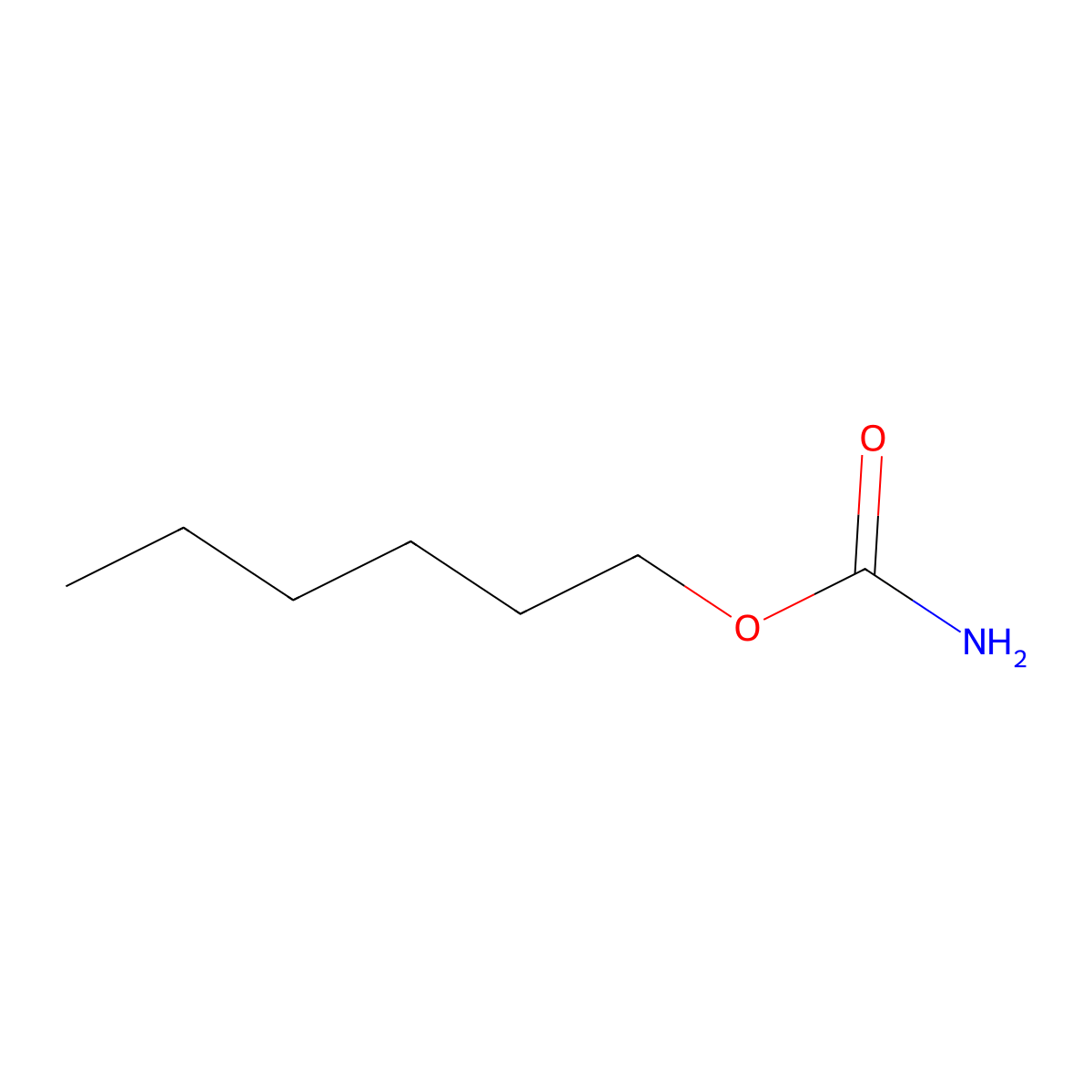 Hexyl carbamate molecular structure, CAS 2114-20-7