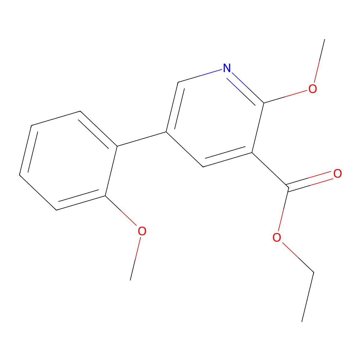 Ethyl 2-methoxy-5-(2-methoxyphenyl)-3-pyridinecarboxylate molecular structure, CAS 2114036-48-3