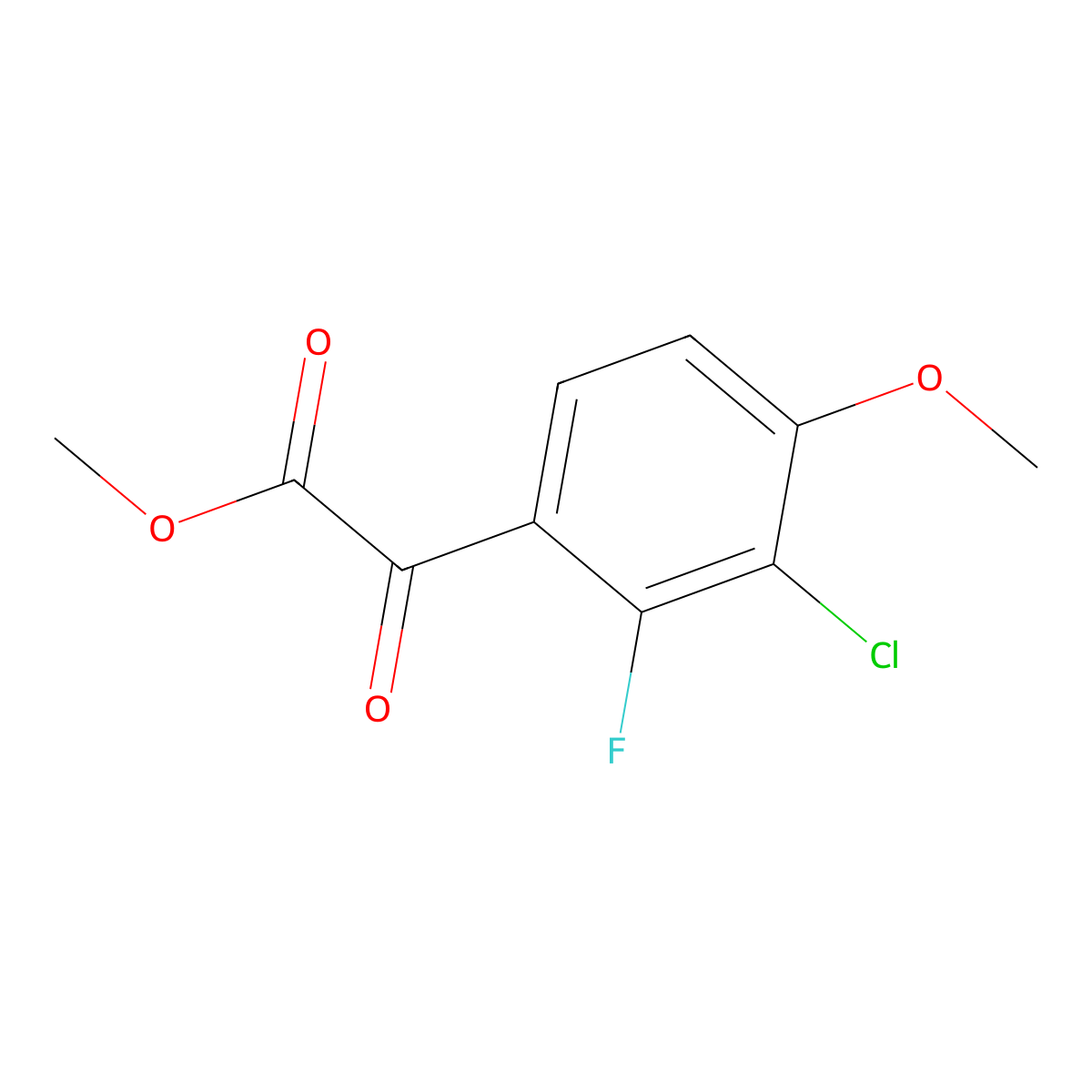 Methyl 3-chloro-2-fluoro-4-methoxy-alpha-oxobenZeneacetate molecular structure, CAS 2114038-34-3