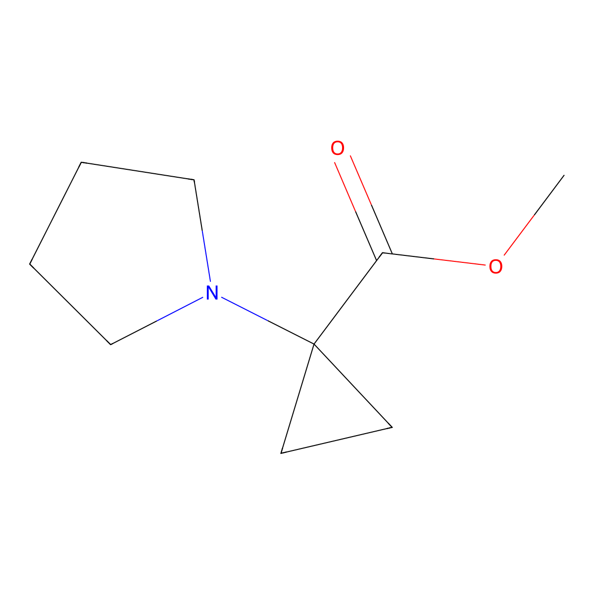 Methyl 1-(pyrrolidin-1-yl)cyclopropane-1-carboxylate molecular structure, CAS 2114044-24-3