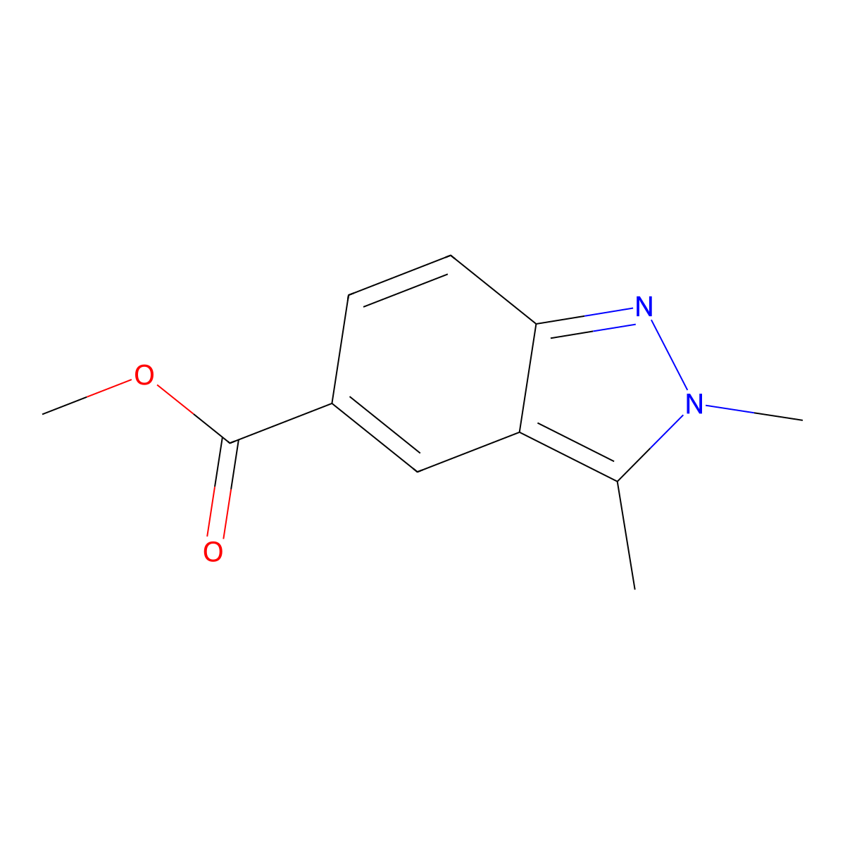 methyl 2,3-dimethyl-2H-indazole-5-carboxylate molecular structure, CAS 2114095-94-0