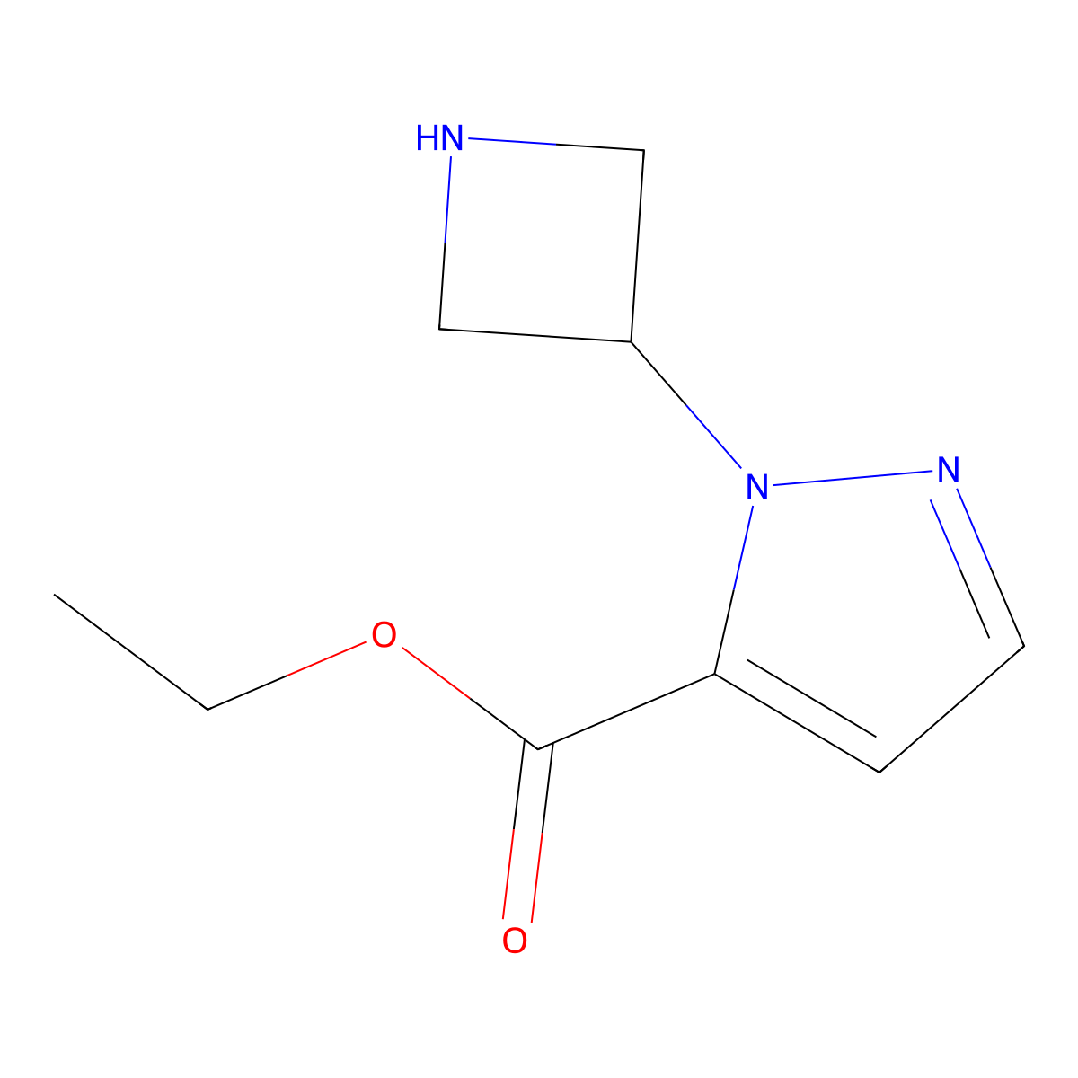 ethyl 1-(azetidin-3-yl)-1H-pyrazole-5-carboxylate molecular structure, CAS 2114097-55-9