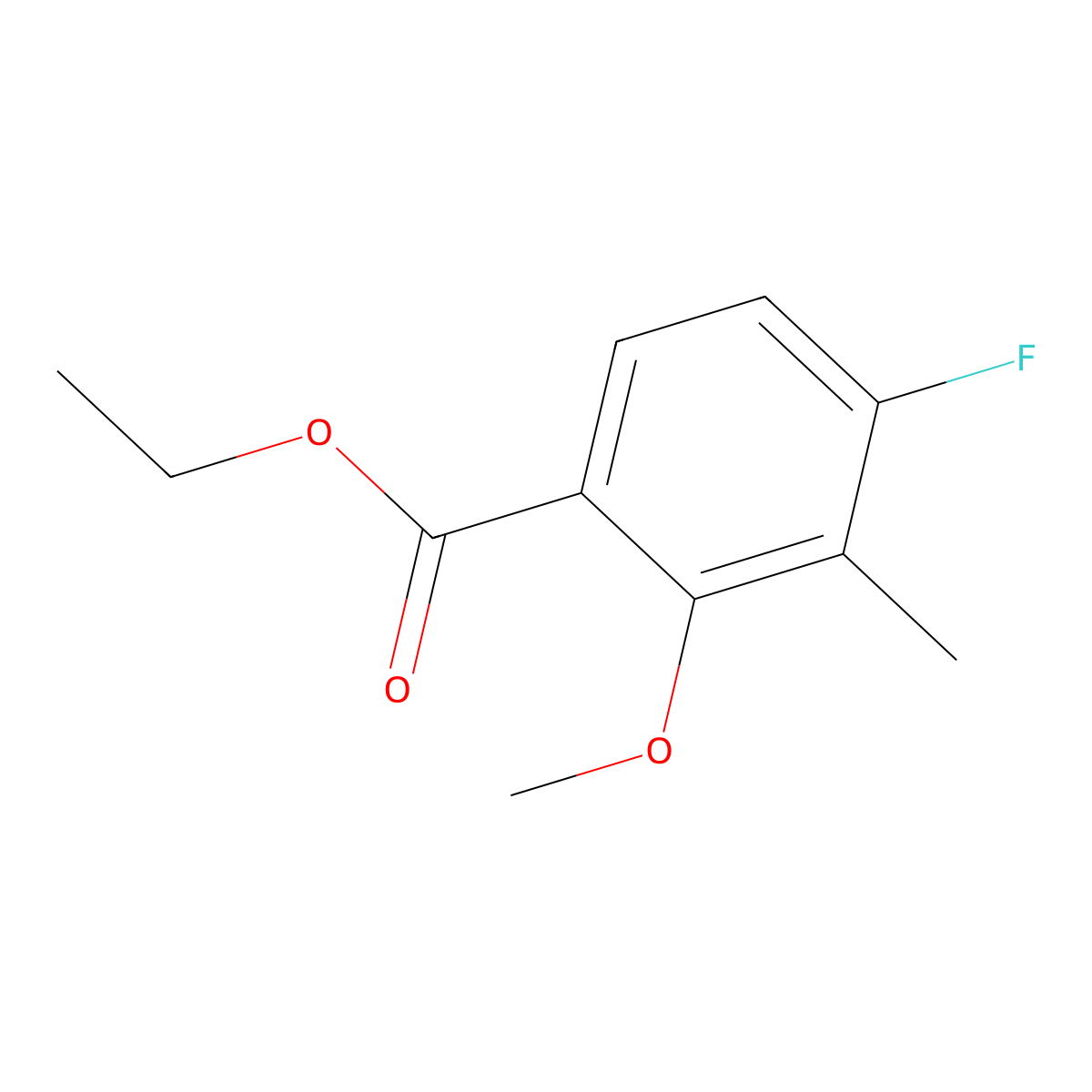 Ethyl 4-fluoro-2-methoxy-3-methylbenzoate molecular structure, CAS 2114099-46-4