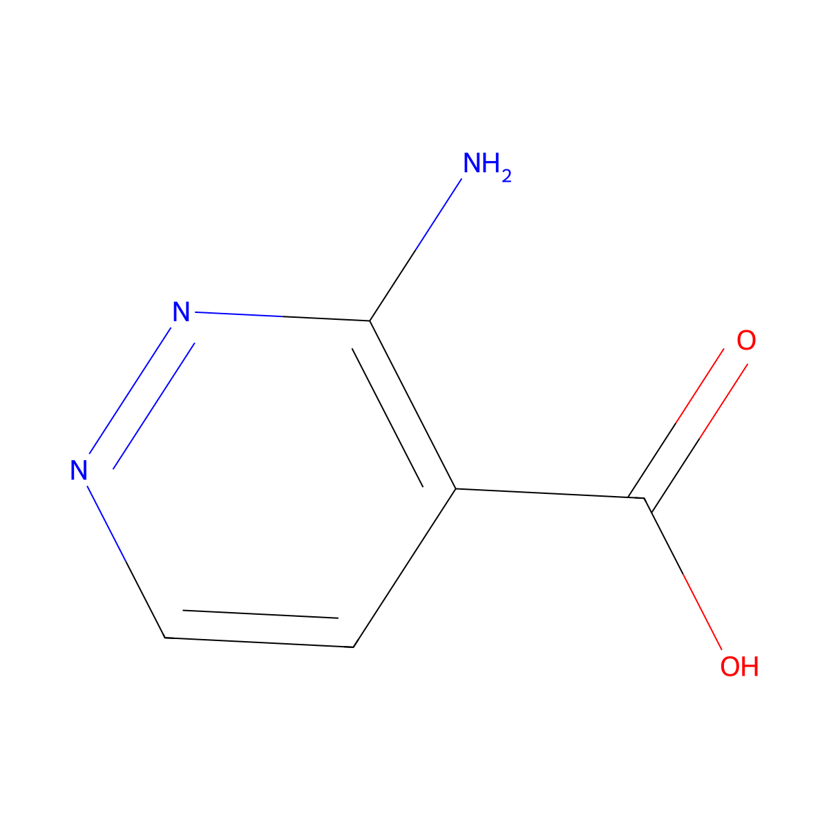 3-Amino-4-pyridazinecarboxylic acid molecular structure, CAS 21141-03-7