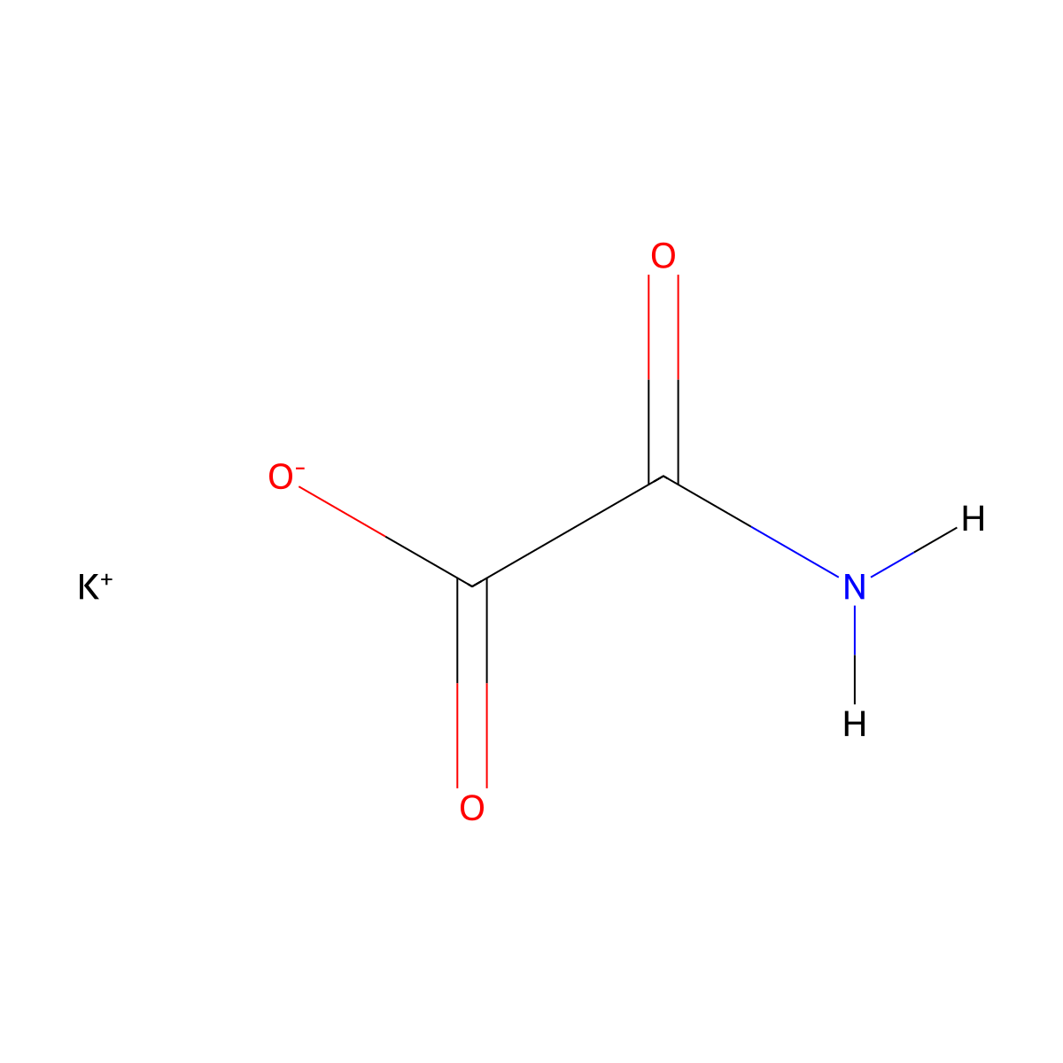 acetic acid, aminooxo-, monopotassium salt molecular structure, CAS 21141-31-1