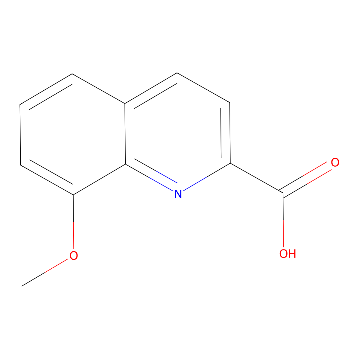 8-Methoxyquinoline-2-carboxylic acid molecular structure, CAS 21141-35-5