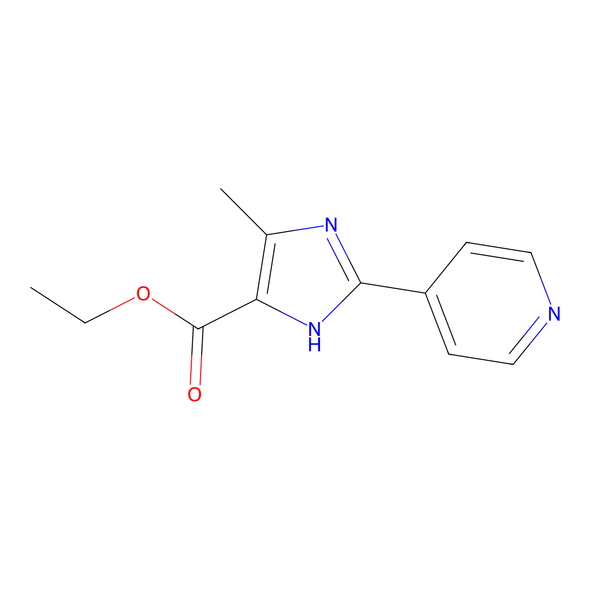 5-Methyl-2-(pyridin-4-yl)-3H-imidazole-4-carboxylic acid ethyl ester molecular structure, CAS 2114105-71-2