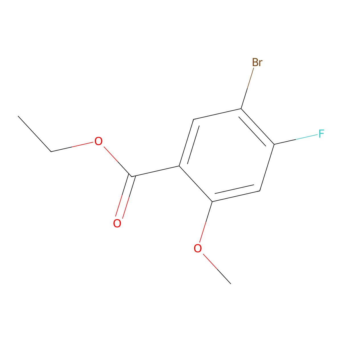 Ethyl 5-bromo-4-fluoro-2-methoxybenzoate molecular structure, CAS 2114116-71-9