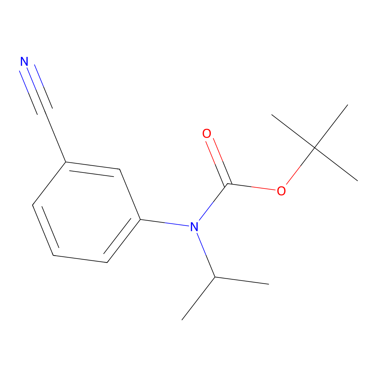 tert-butyl N-(3-cyanophenyl)-N-(propan-2-yl)carbamate molecular structure, CAS 2114125-84-5