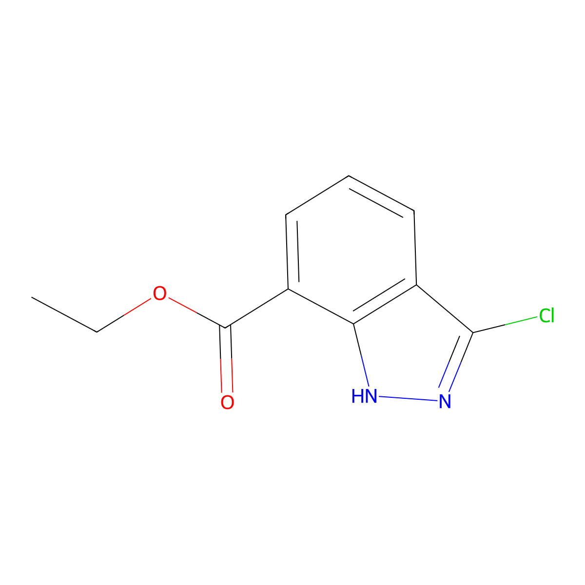 Ethyl 3-chloro-1H-indazole-7-carboxylate molecular structure, CAS 2114128-65-1