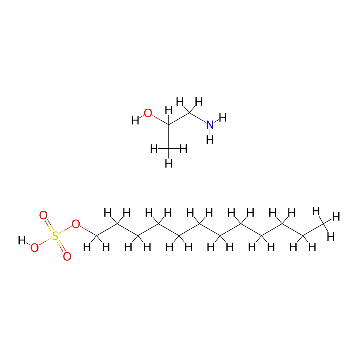 Sulfuric acid, monododecyl ester, compd. with 1-amino-2-propanol (1:1) molecular structure, CAS 21142-28-9