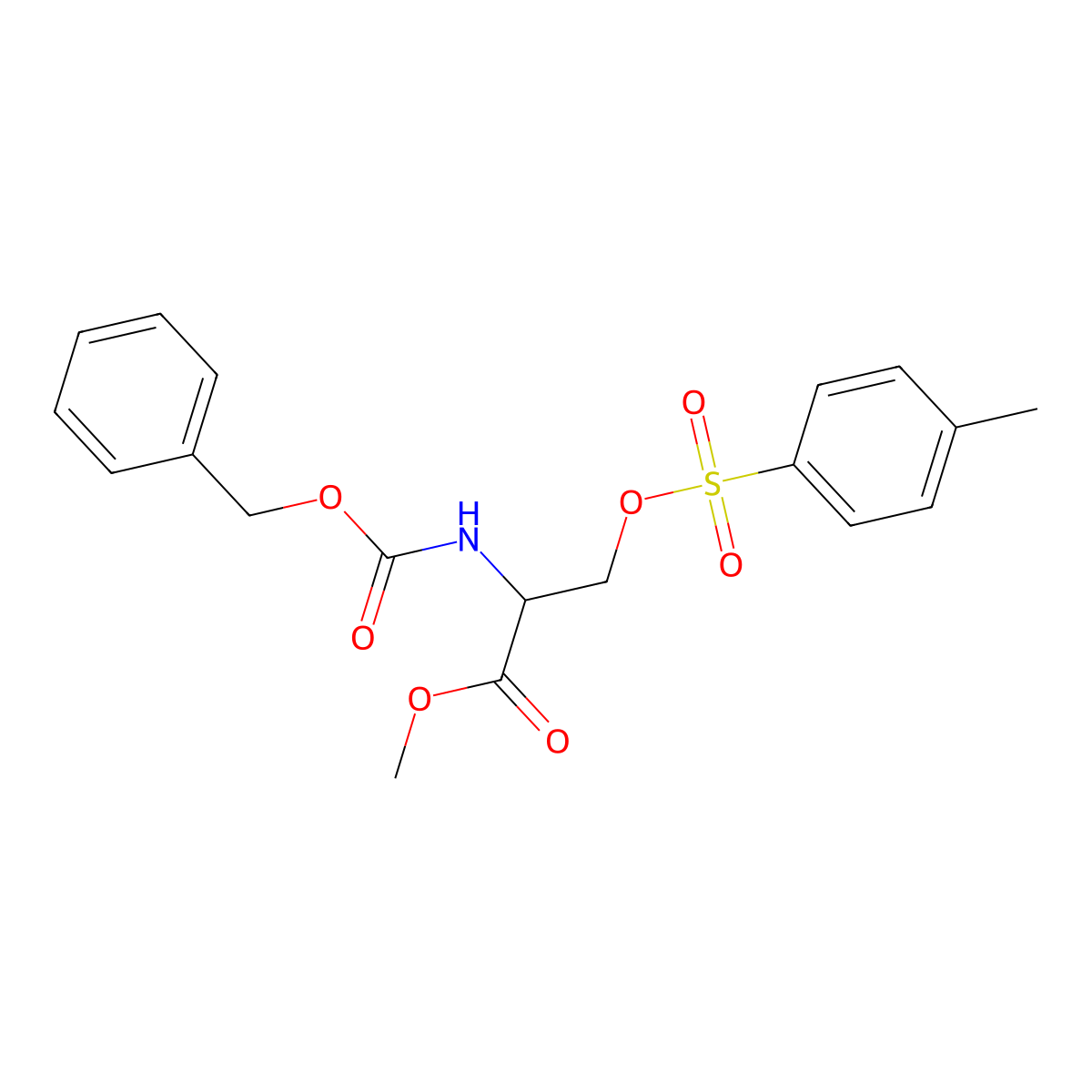 Methyl 2-{[(benzyloxy)carbonyl]amino}-3-[(4-methylbenzenesulfonyl)oxy]propanoate molecular structure, CAS 21142-81-4