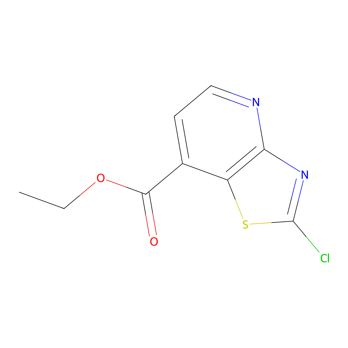 Ethyl 2-chloro-[1,3]thiazolo[4,5-b]pyridine-7-carboxylate molecular structure, CAS 2114207-01-9