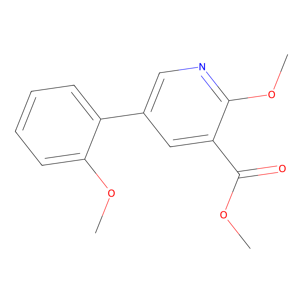 Methyl 2-methoxy-5-(2-methoxyphenyl)-3-pyridinecarboxylate molecular structure, CAS 2114213-29-3