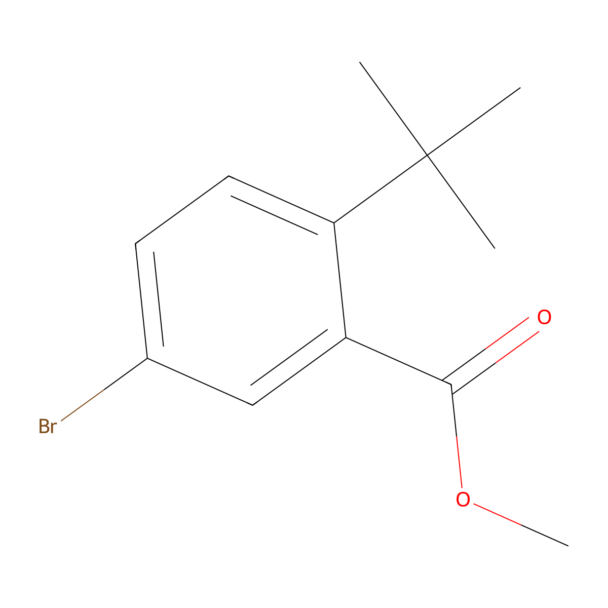 Methyl 5-bromo-2-(tert-butyl)benzoate molecular structure, CAS 2114227-50-6