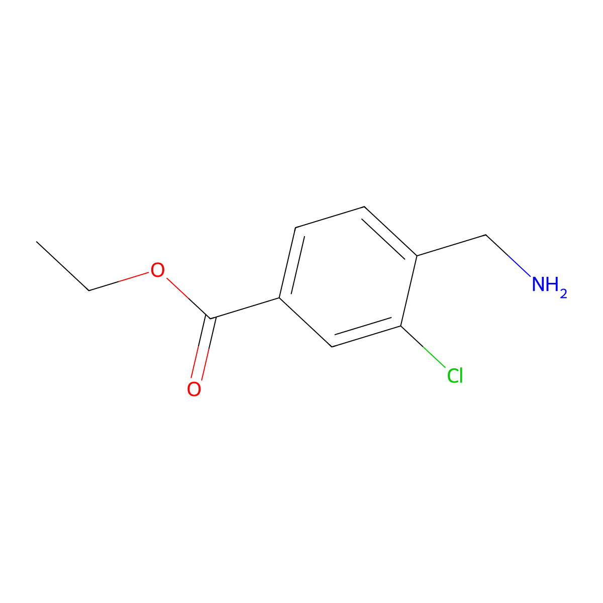 Ethyl 4-(aminomethyl)-3-chlorobenzoate molecular structure, CAS 2114256-51-6